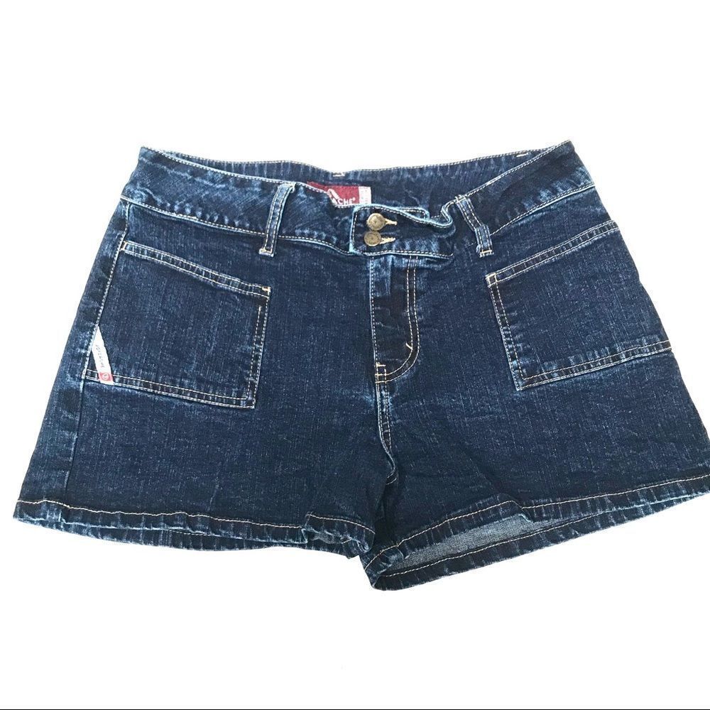 Jordache Retro dark wash vintage baggy denim jean shorts 11/12‎